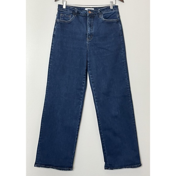 Lovervet By Vervet Jeans 31 Blue High Rise Wide Leg Coastal Stretch Preppy - Picture 2 of 8